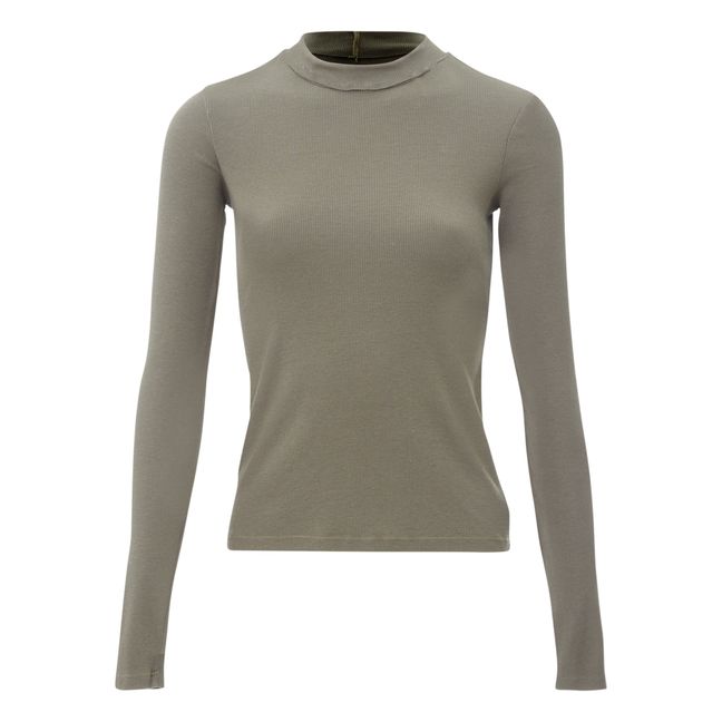 Verona Roll Neck T-shirt | Taupe brown