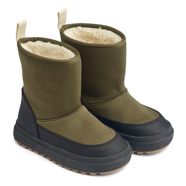 Matt Fur-Lined Boots | Verde militare