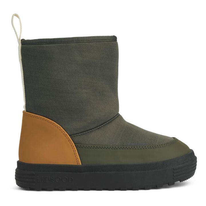 Matt Fur-Lined Boots | Dark green- Product image n°0