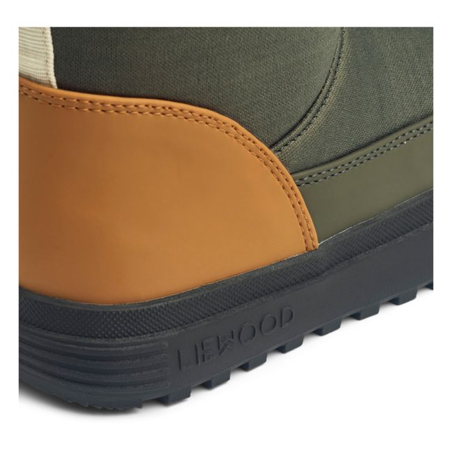 Matt Fur-Lined Boots | Dark green