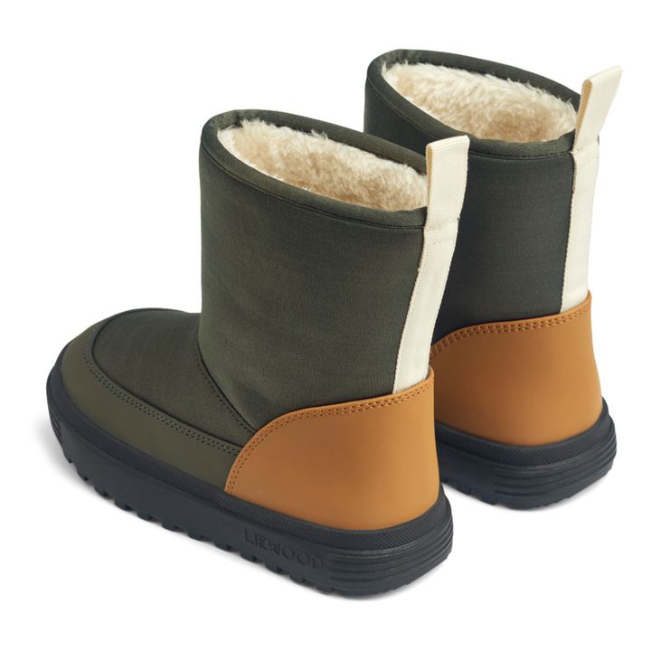Matt Fur-Lined Boots | Dark green- Product image n°4