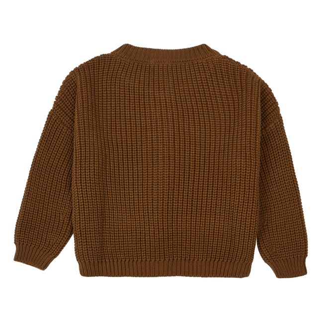 Organic Cotton Knitted Cardigan Rust