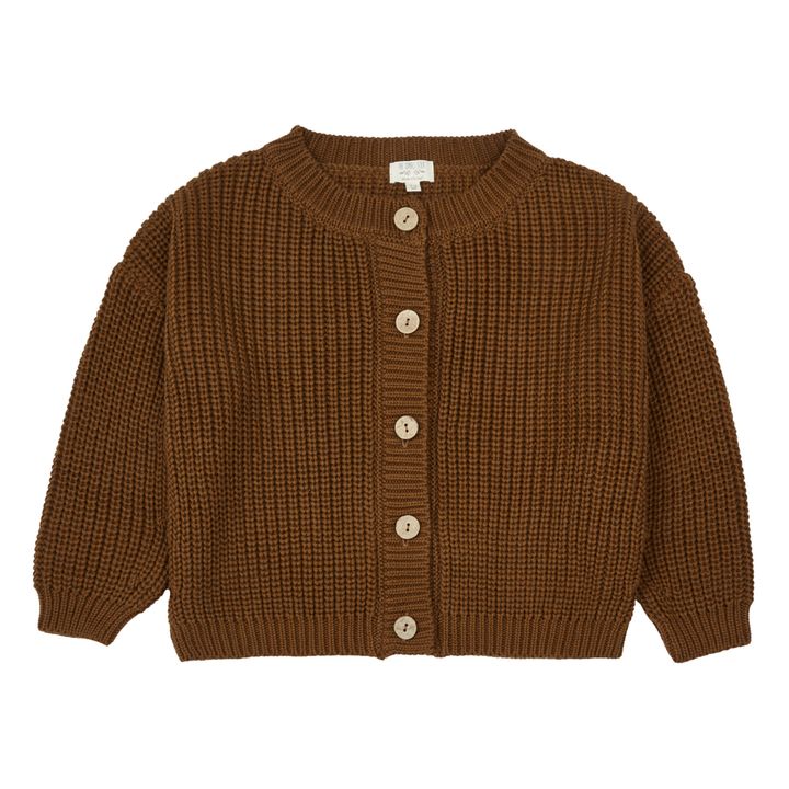 Organic Cotton Knitted Cardigan | Ruggine- Immagine del prodotto n°0