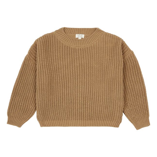 Organic Cotton Knitted Sweatshirt Caramel