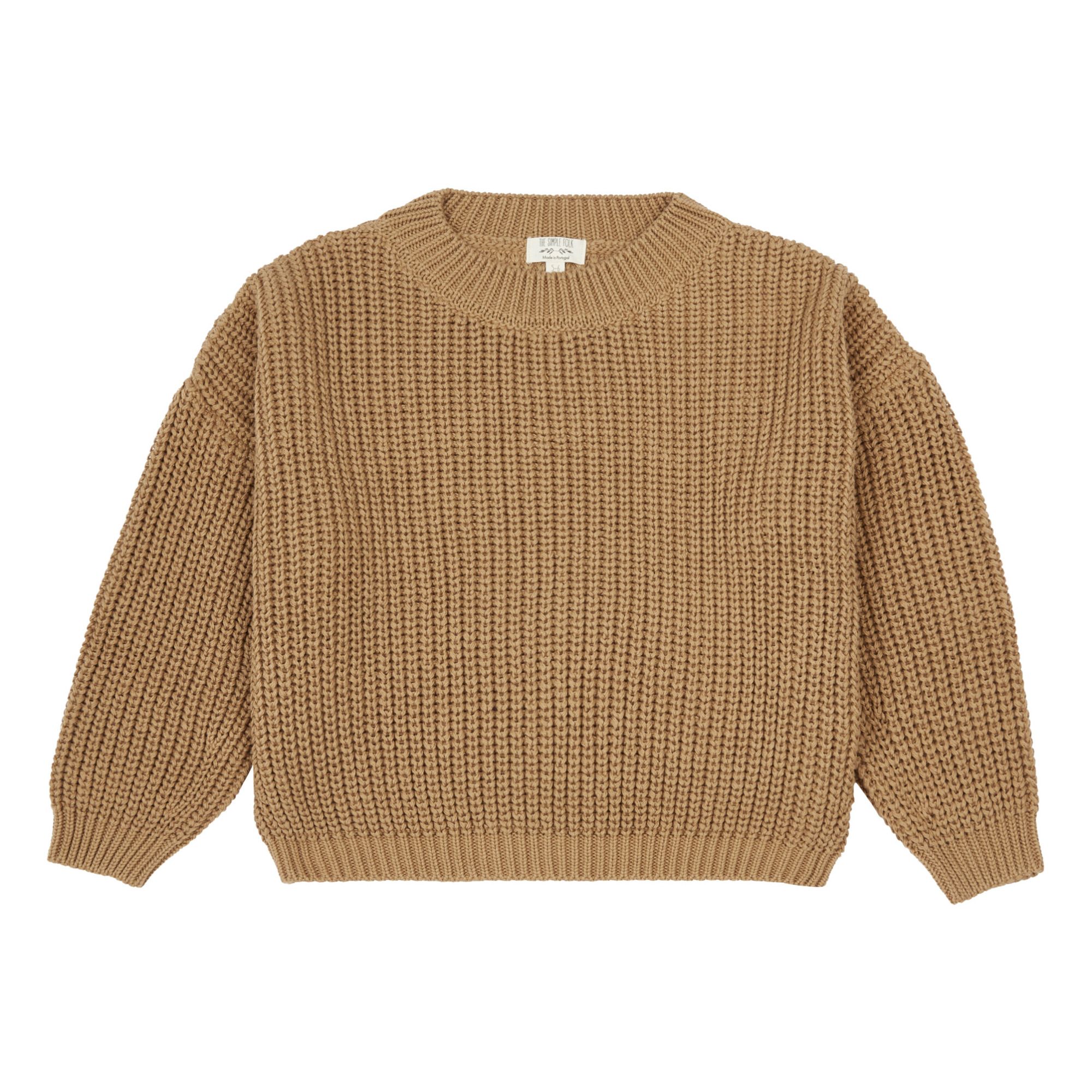 The Simple Folk - Organic Cotton Knitted Sweatshirt - Caramel | Smallable