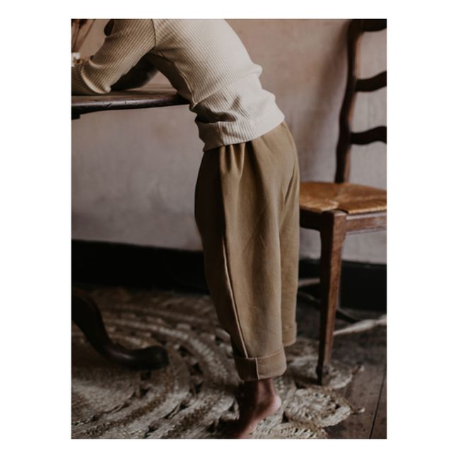 Cozy Organic Cotton Trousers Taupe brown