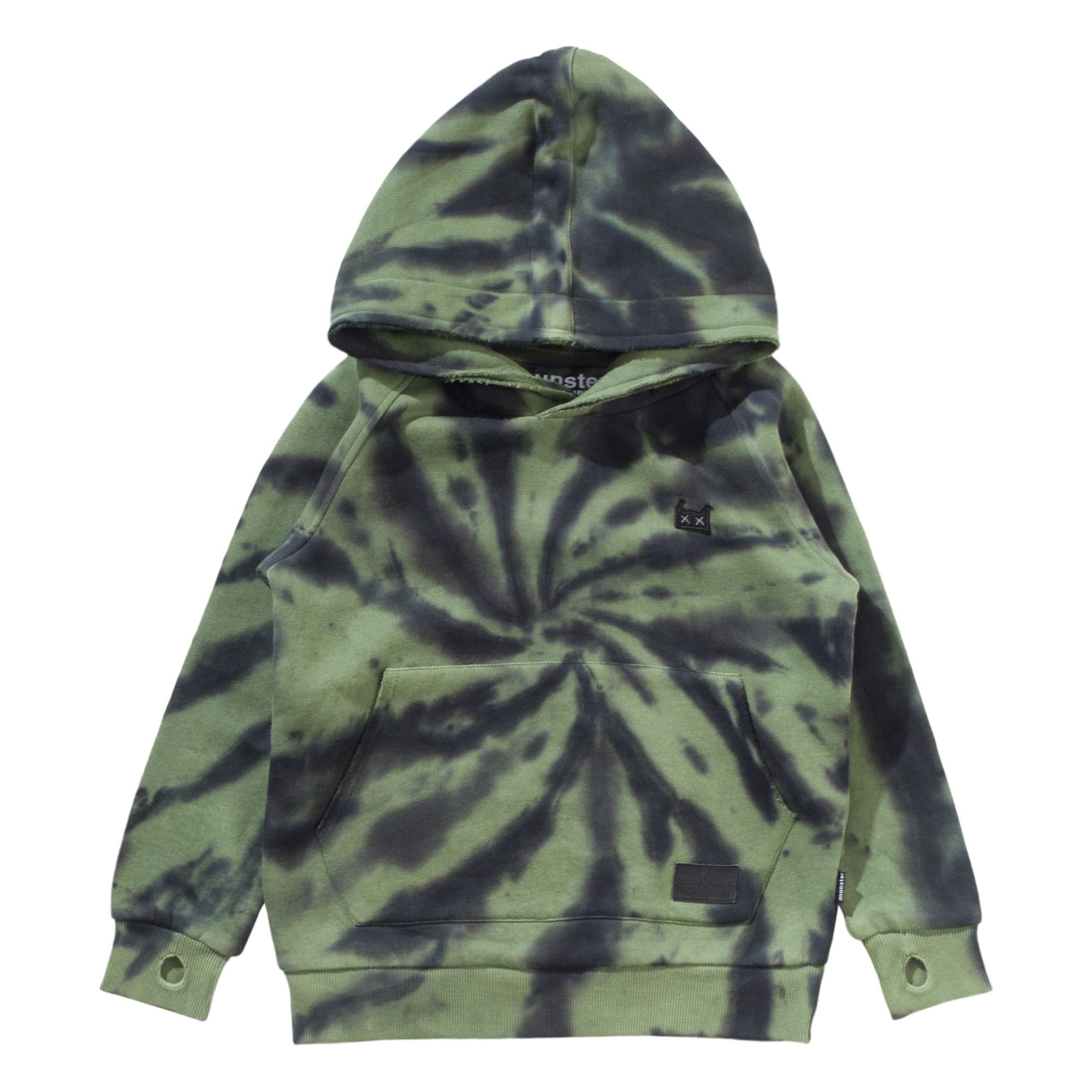 Lime green and online black tie dye hoodie