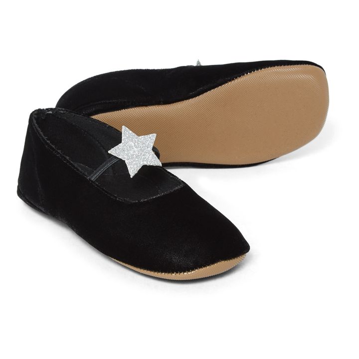 Zapatillas de casa de terciopelo Estrellas | Negro- Imagen del producto n°1