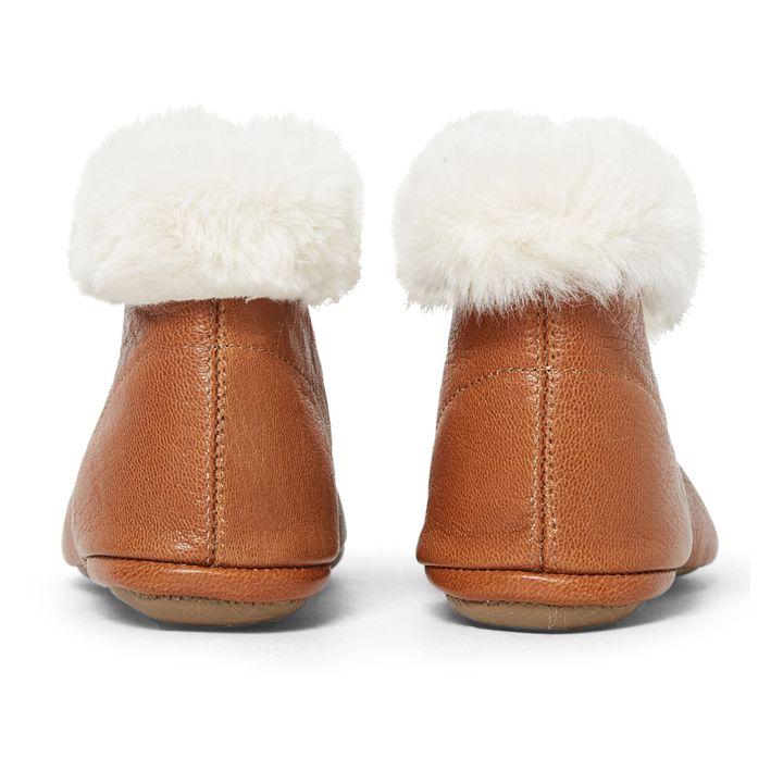 Fur-Lined Zip-Up Booties | Camel- Product image n°2