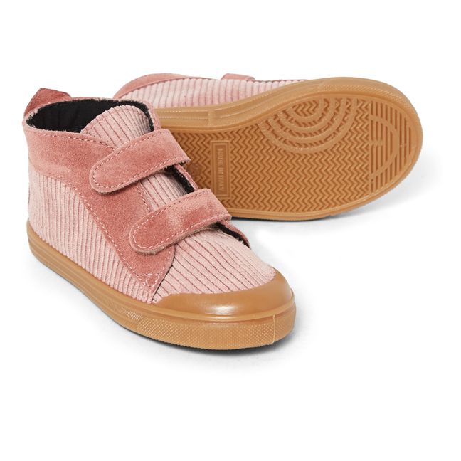 Velour Velcro Sneakers | Pink
