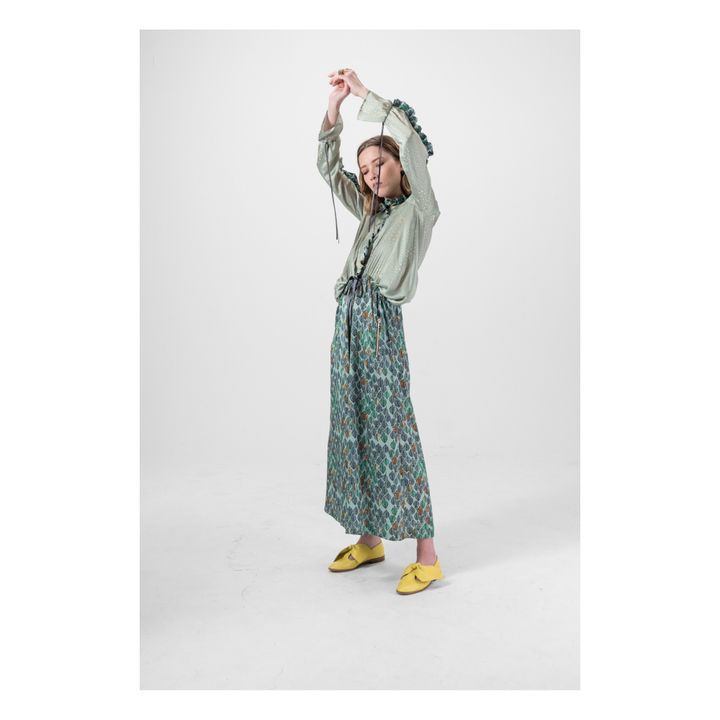 Gil Leaf Print Jumpsuit | Verde Pálido- Imagen del producto n°1