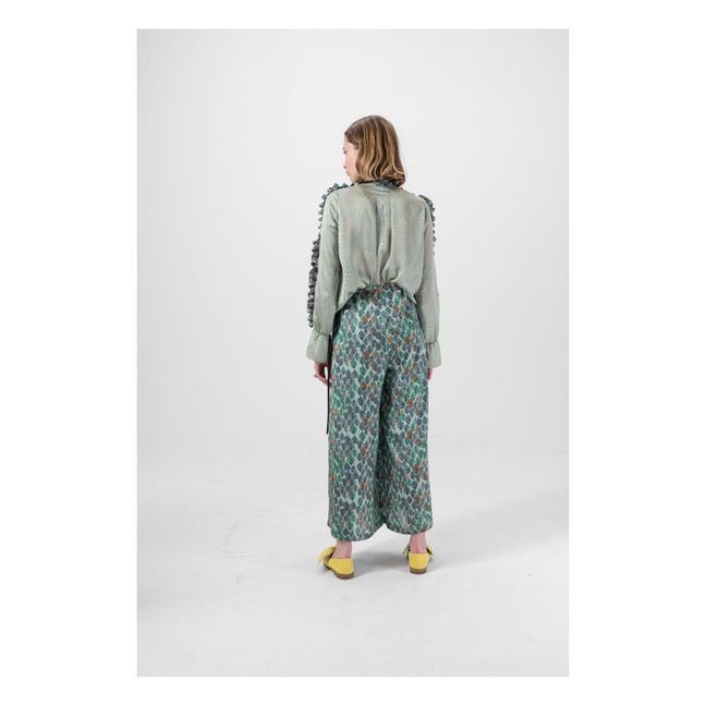 Gil Leaf Print Jumpsuit | Verde chiaro