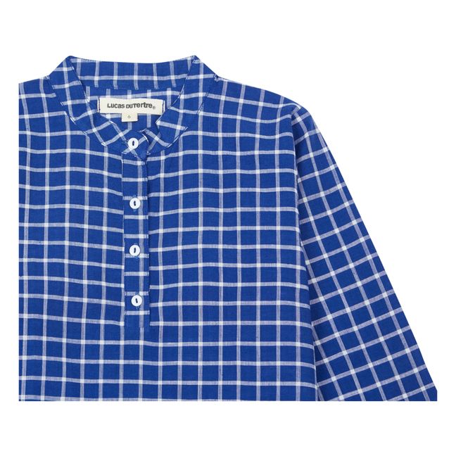 Checked Kurta Shirt | Blue