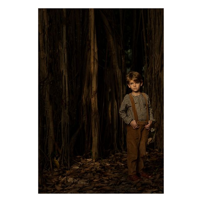 Gaston Gingham Cotton Muslin Shirt | Beige