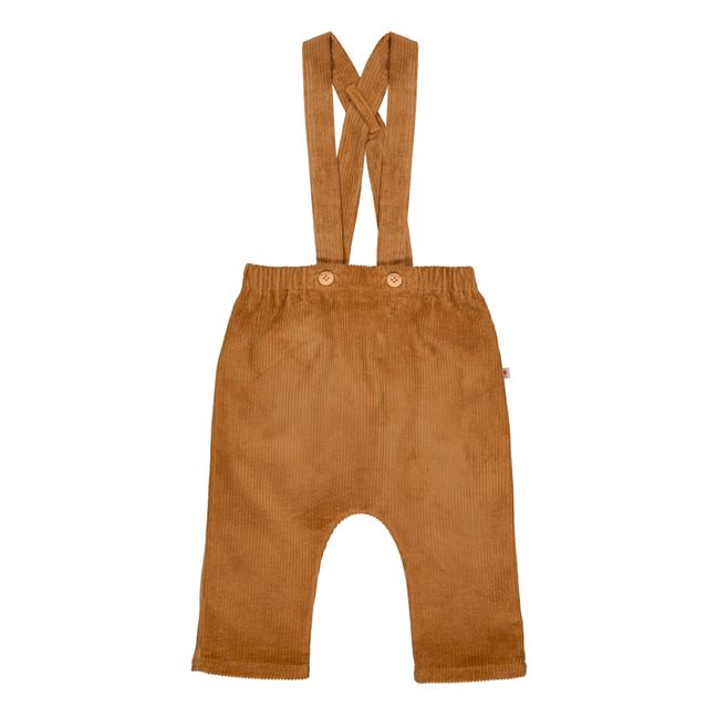 Gabriel Velvet Harem Pants with Suspenders | Kamelbraun