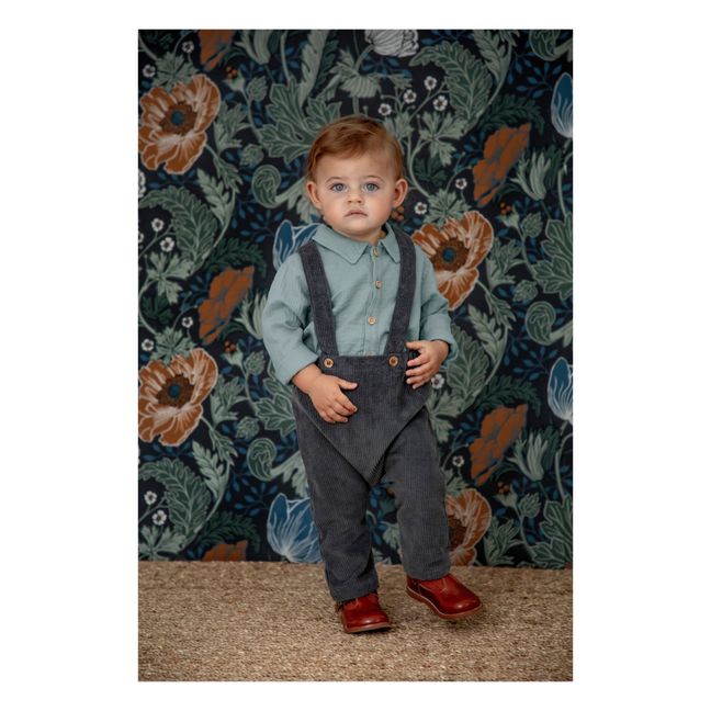 Gabriel Velvet Harem Pants with Suspenders | Anthrazit