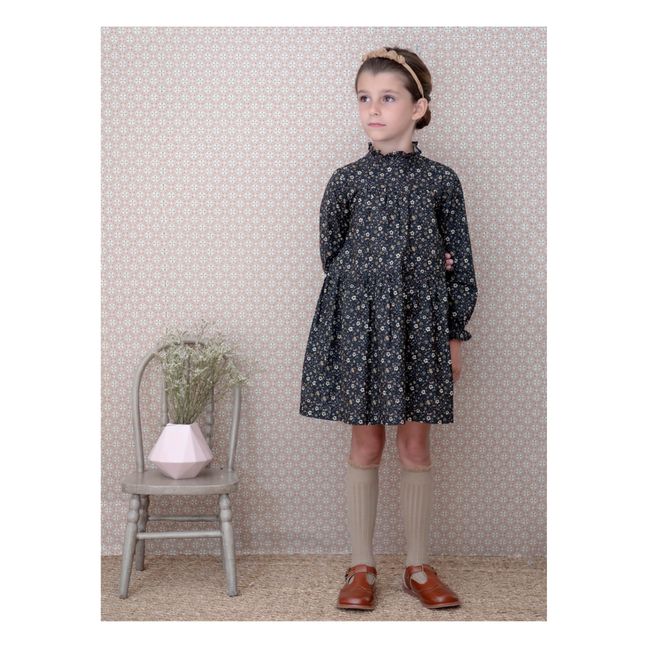Elisabeth Organic Cotton Gauze Dress | Grigio antracite
