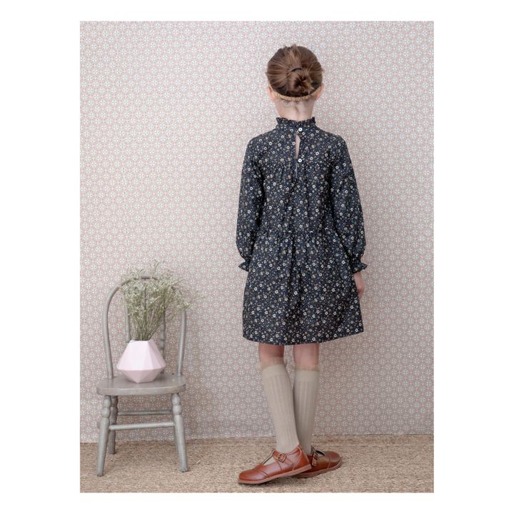 Elisabeth Organic Cotton Gauze Dress | Grigio antracite- Immagine del prodotto n°4