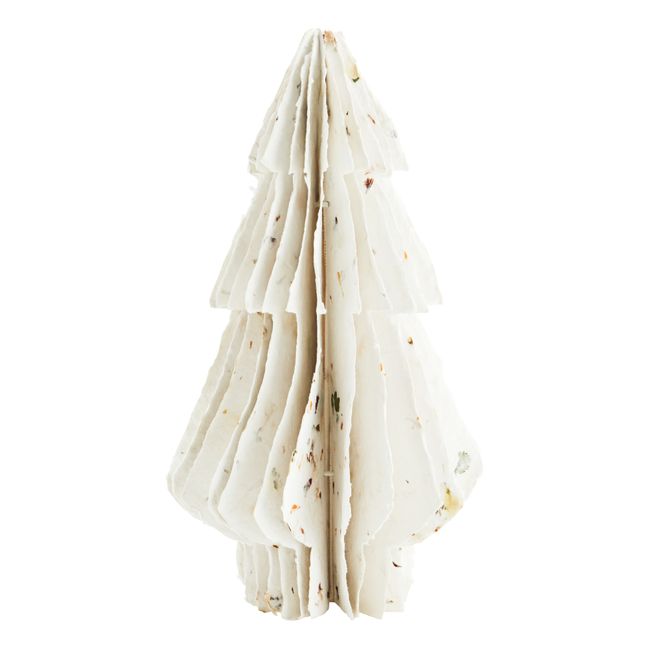 Recycled Paper Christmas Tree Decoration | Off-White