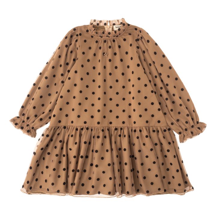 Polka Dot Dress  | Beige- Product image n°0