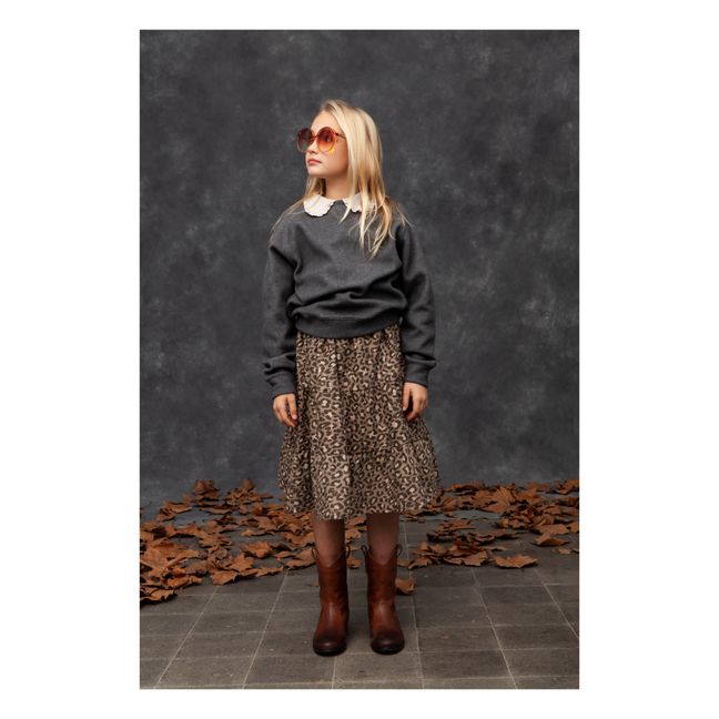 Leopard Print Skirt | Brown