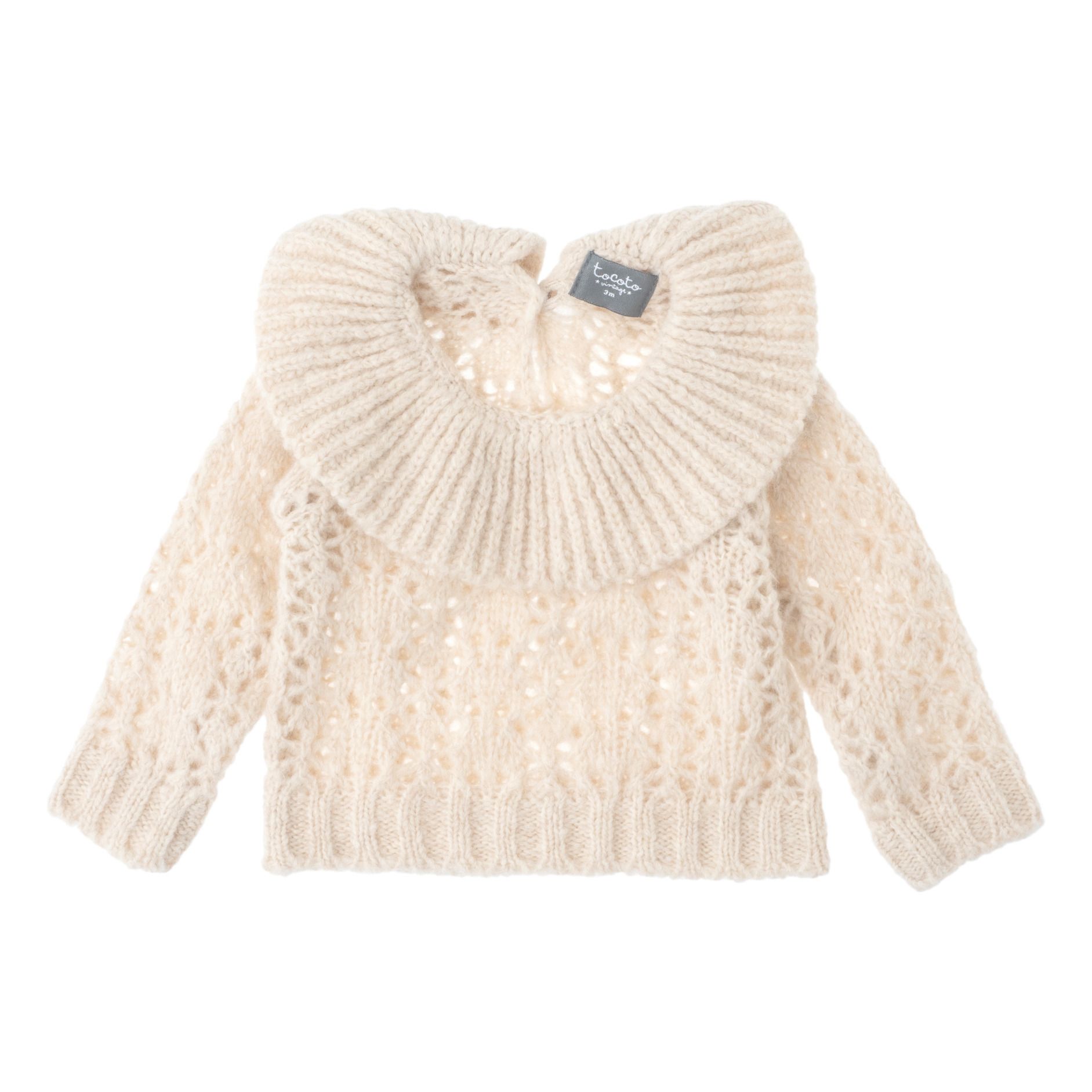 Knit Collar Detail Jumper  | White- Product image n°0