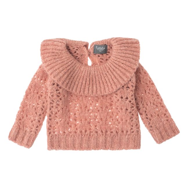 Pull Tricot Détail Col  | Rose