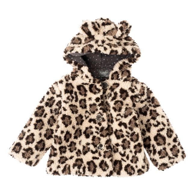 Leopard Print Coat | Beige