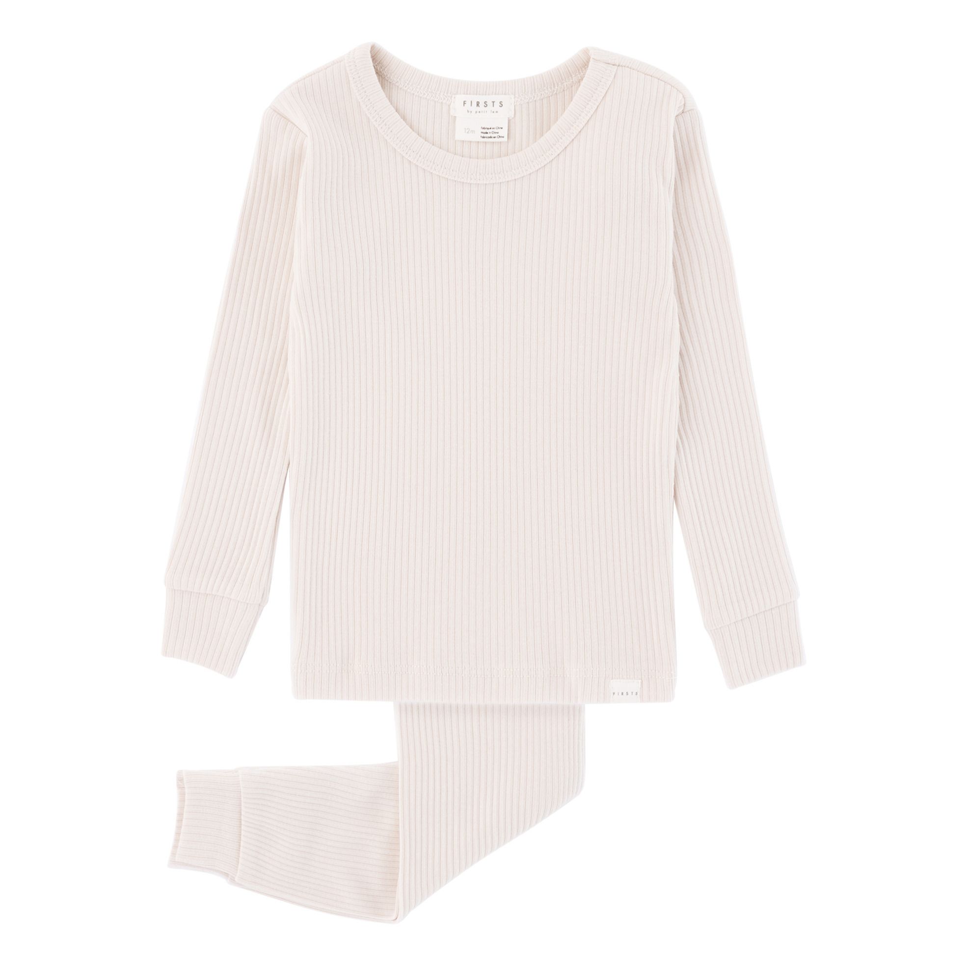 Solid Colour Two-Piece Pyjama | Beige- Product image n°0