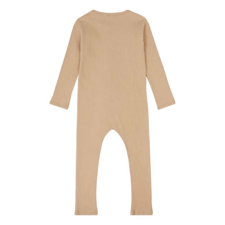 Pyjama ohne Füße Gerippt Bio-Baumwolle | Kamelbraun- Produktbild Nr. 3