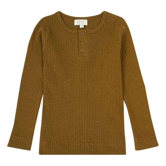 T-shirt Côtelé Coton Bio | Marron