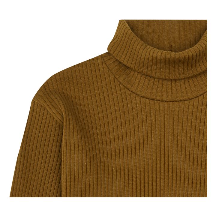 Organic Cotton Polo Neck Knit Jumper | Bronze- Produktbild Nr. 3