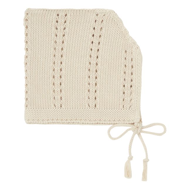 Cappello a maglia in cotone biologico Gnome | Beige
