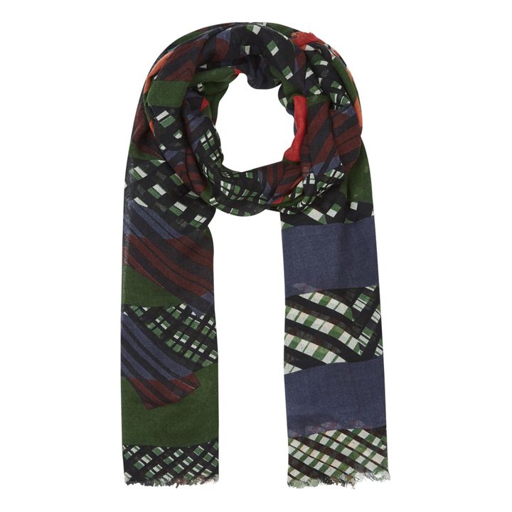 Percussion Wool and Silk Scarf | Verde Kaki- Imagen del producto n°4