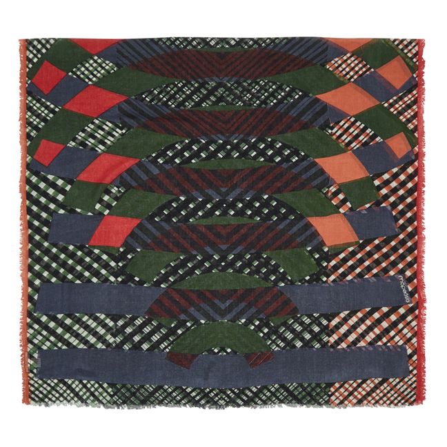 Percussion Wool and Silk Scarf Verde militare