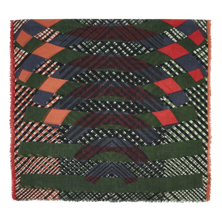 Percussion Wool and Silk Scarf | Verde Kaki- Imagen del producto n°3