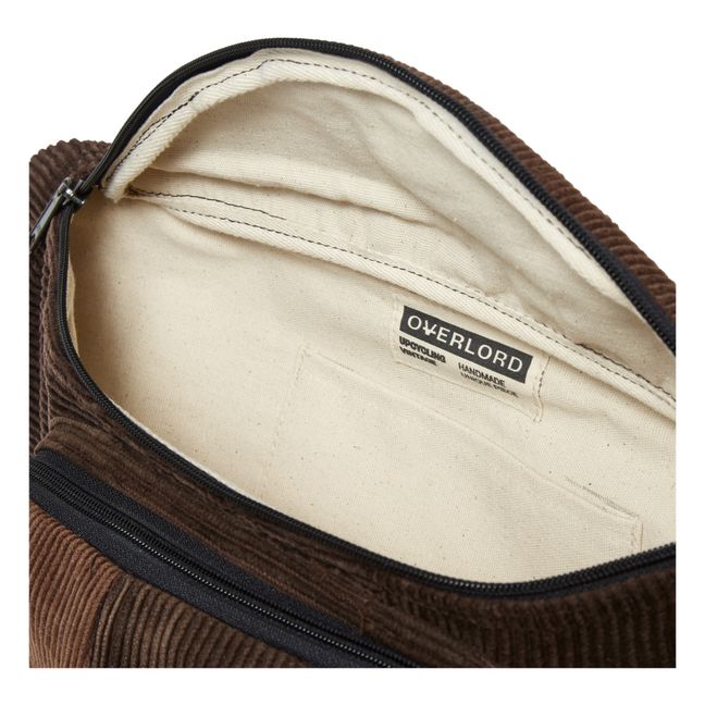 Corduroy Patchwork Belt Bag Braun