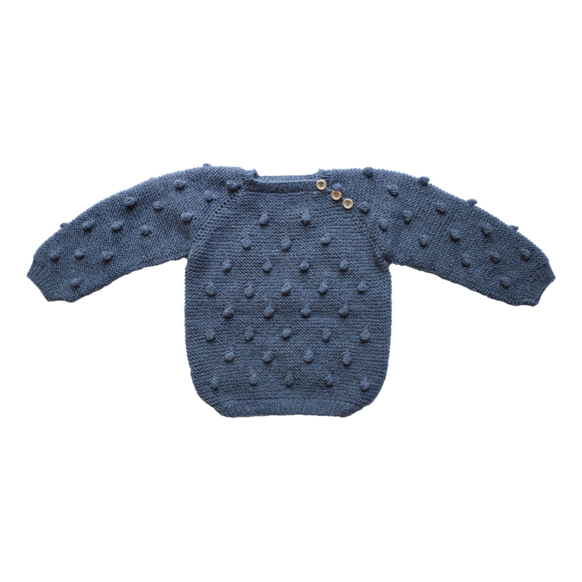 Baby Rice Round Neck Knit Jumper Grey