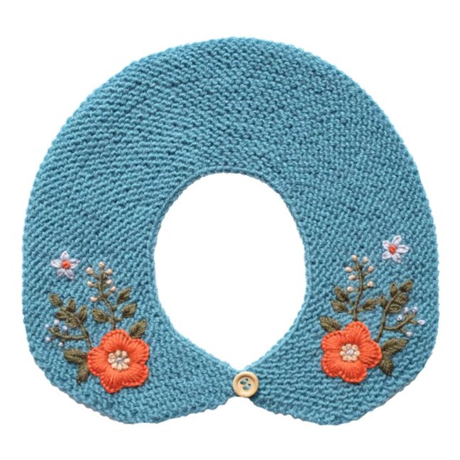 Removable Hand Embroidered Collar | Azul Pato