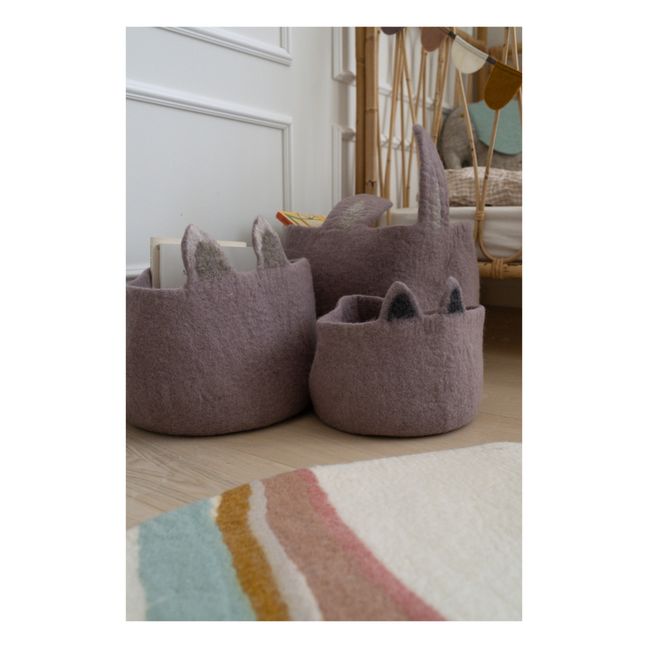 Corbeille Pasu Lapin en feutre | Mauve