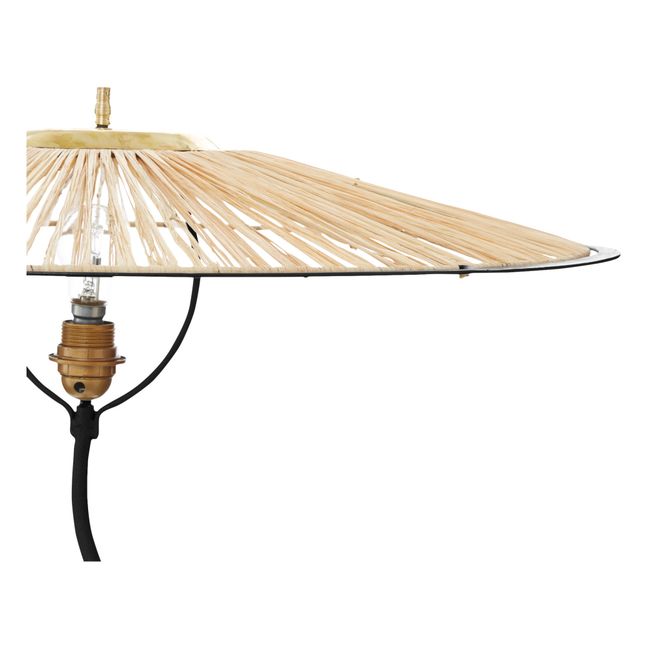 Kaa Metal and Raffia Floor Lamp | Nero