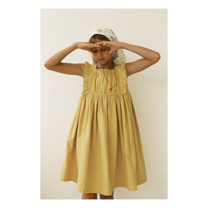 Louise Misha - Embroidery Organic Cotton Gauze Dress - Ochre