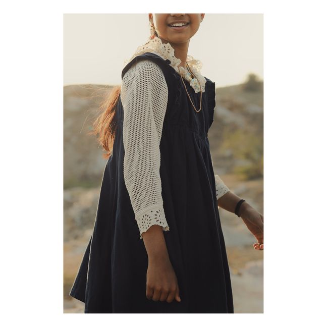 Vestido Penelope de algodón orgánico | Azul Marino