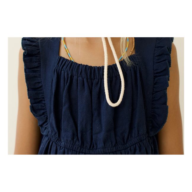 Vestido Penelope de algodón orgánico | Azul Marino
