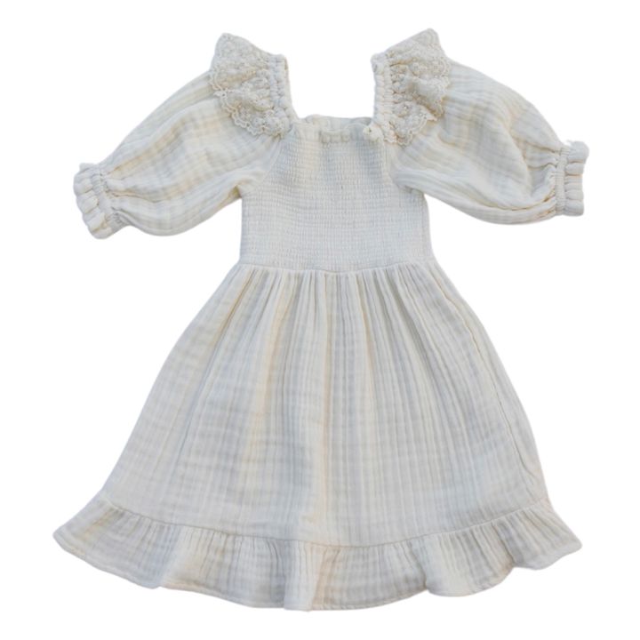 Greta Organic Cotton Muslin Dress | Crema- Imagen del producto n°0