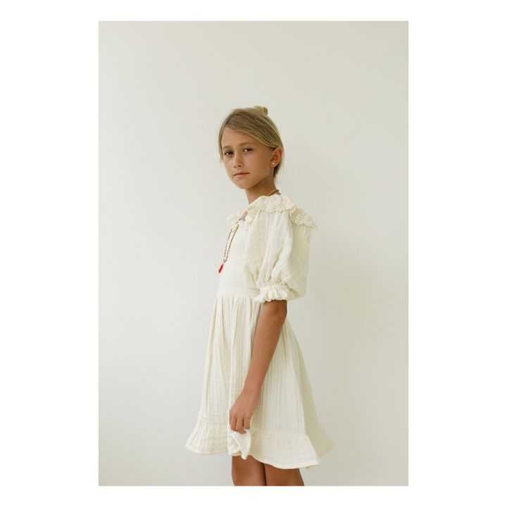 Greta Organic Cotton Muslin Dress | Crema- Imagen del producto n°2