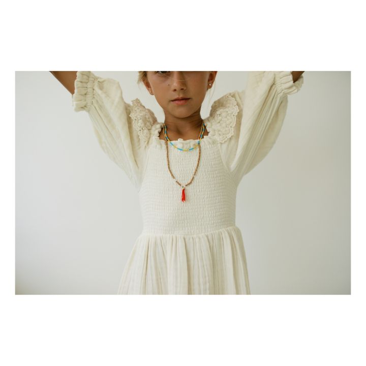 Greta Organic Cotton Muslin Dress | Crema- Imagen del producto n°4