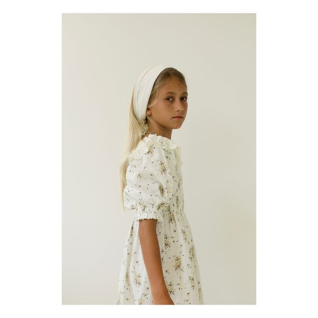 Vestido de gasa floral de algodón orgánico Greta | Crudo