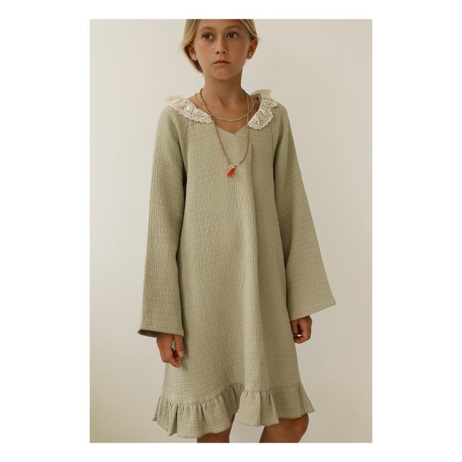 Vestido Aafia de algodón orgánico texturizado | Salvia