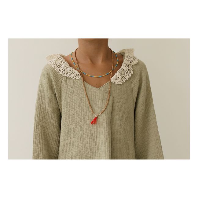 Robe Coton Bio Texturée Aafia | Sauge